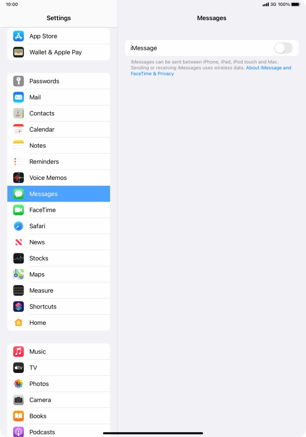 Press the indicator next to 