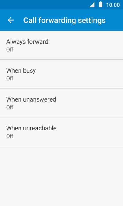 Press the required divert type.