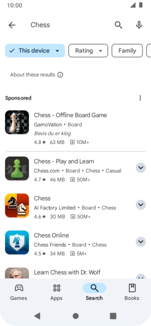 Press the required app.