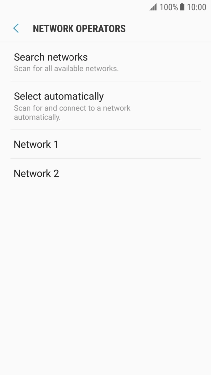Press the required network.