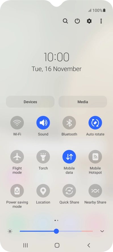 Press the settings icon.