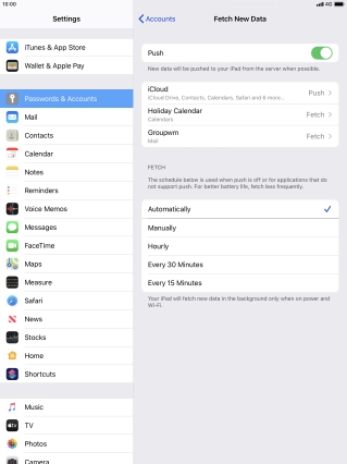 Press the indicator next to 