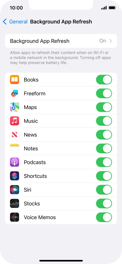 Press Background App Refresh.