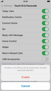 If you turn on the function, press Enable.