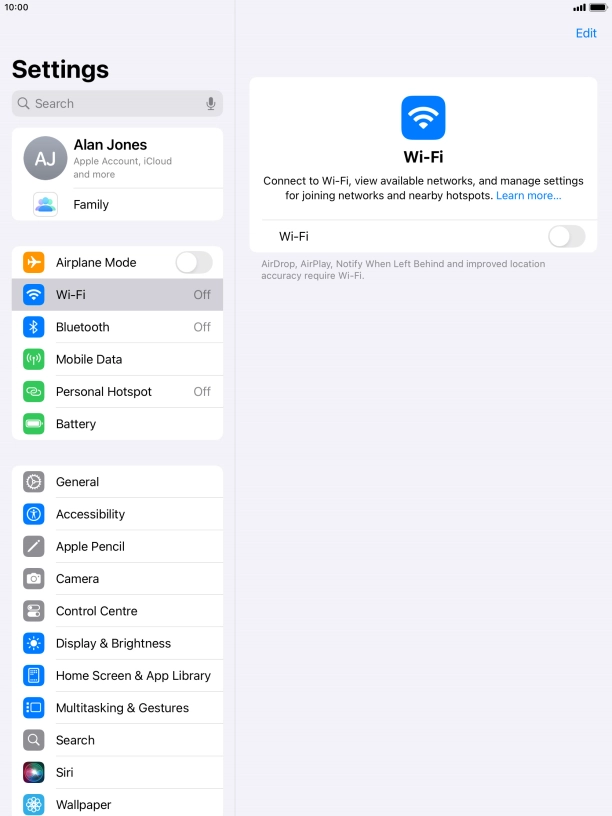 Press the indicator next to 