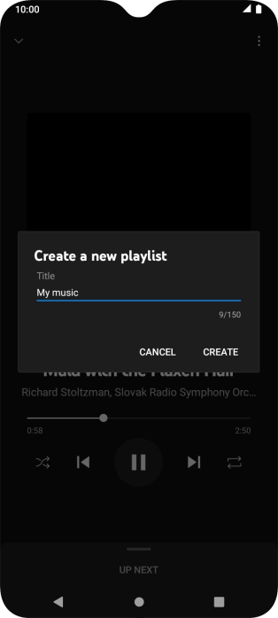 Key in a name for the playlist and press CREATE.