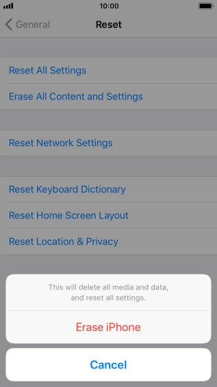 Press Erase iPhone.