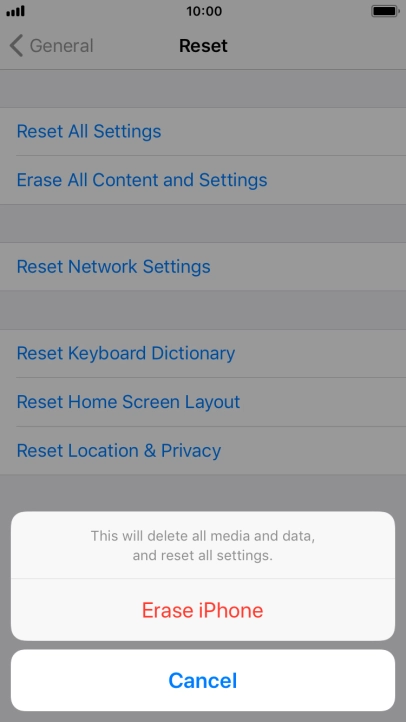 Press Erase iPhone.