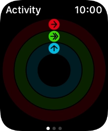 The screen will tell you how far you are from completing your daily activity goals. When the coloured rings are closed, you've reached the goals of your daily activity.