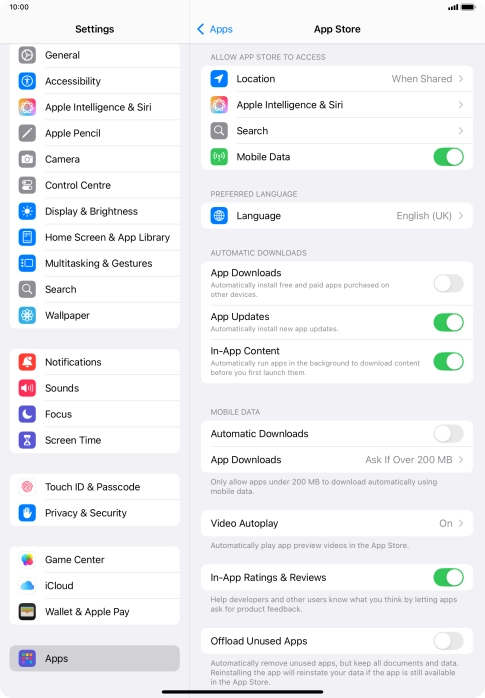 Press the indicator next to 