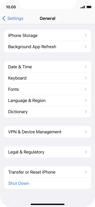 Press Transfer or Reset iPhone.