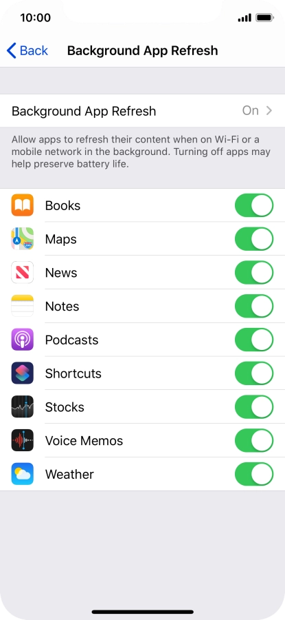 Press Background App Refresh.