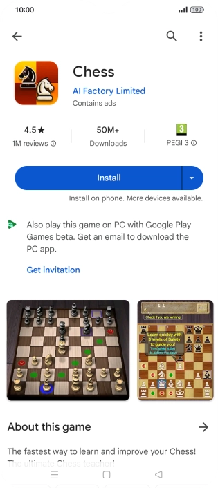 Press Install and follow the instructions on the screen to install the app.
