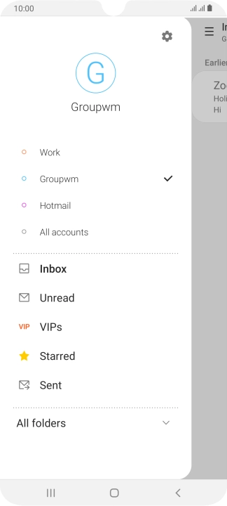 Press the settings icon.