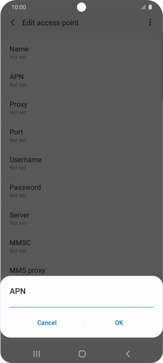 Key in live.vodafone.com and press OK.