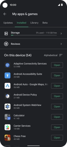 Press the required app.