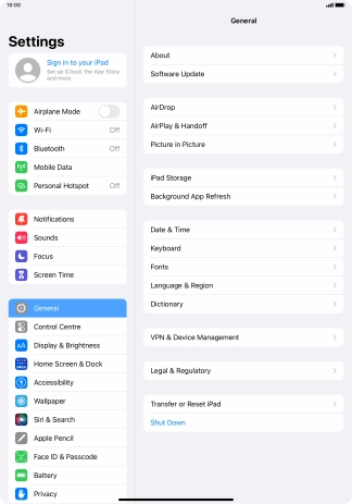 Press Sign in to your iPad.