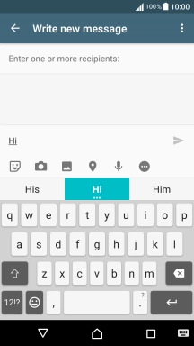 Press the required word to insert it.