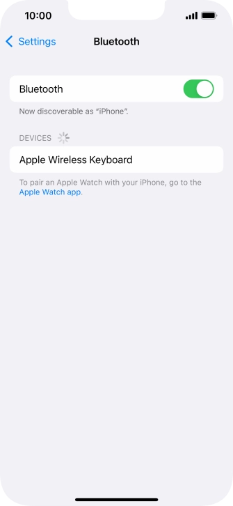 Press the required Bluetooth device and follow the instructions on the screen to pair the device with your phone.