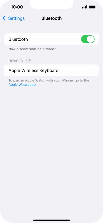 Press the required Bluetooth device and follow the instructions on the screen to pair the device with your phone.
