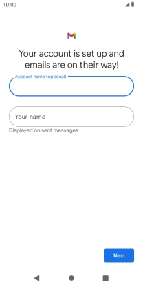 Press Your name and key in the required sender name.