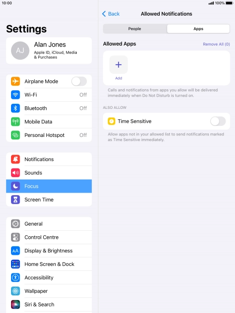 Press the indicator next to 