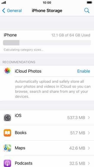 Press the required app.