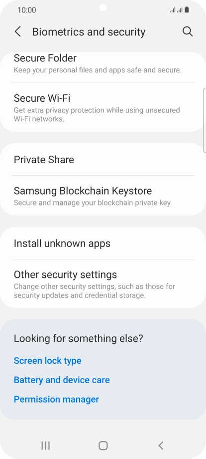 Press Other security settings.