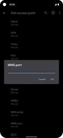 Key in 8080 and press OK.