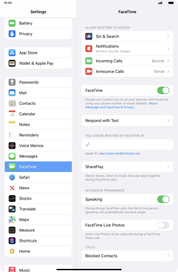 Press the indicator next to 