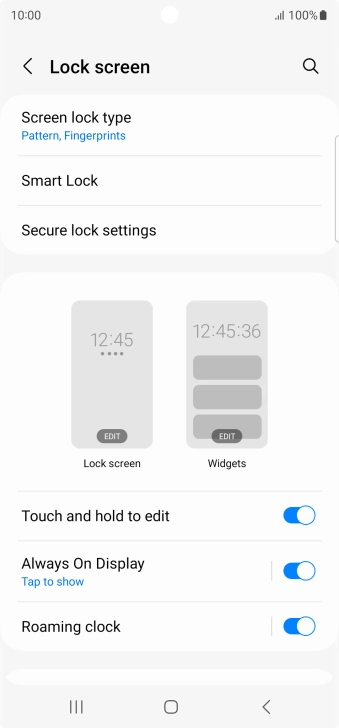 Press Screen lock type and key in the additional phone lock code you created earlier.