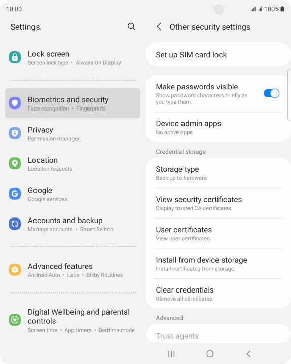 Press Set up SIM card lock.