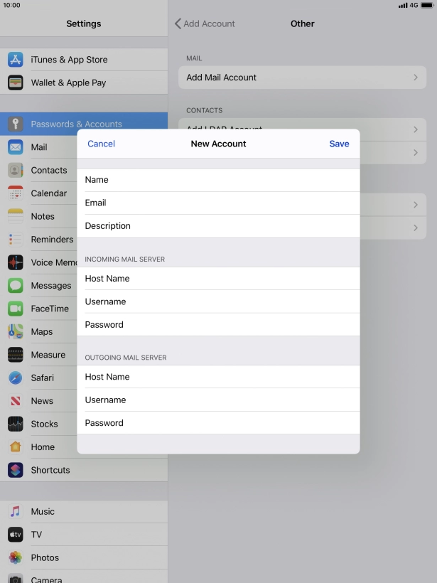 Press Save. Your email account has now been set up. To select more settings for incoming and outgoing server, proceed with the following steps.