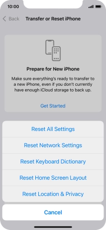 Press Reset All Settings.