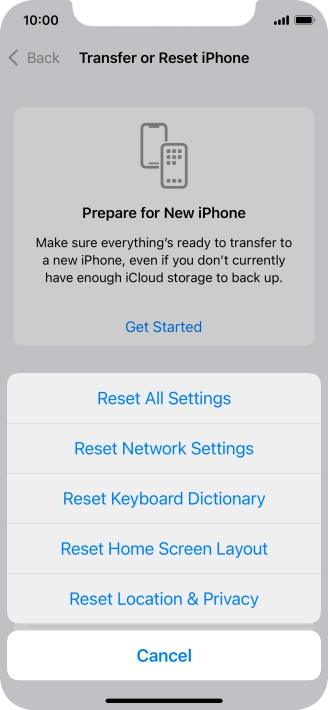 Press Reset All Settings.