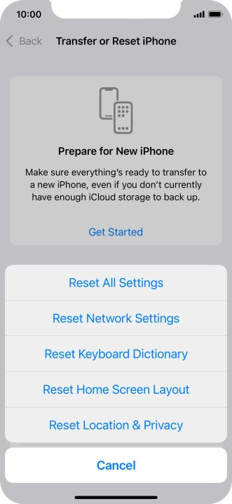 Press Reset All Settings.
