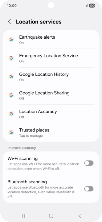 Press Location Accuracy.