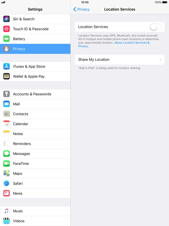 Press the indicator next to 