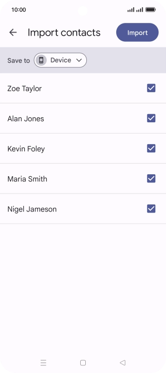 Press the fields next to the required contacts.