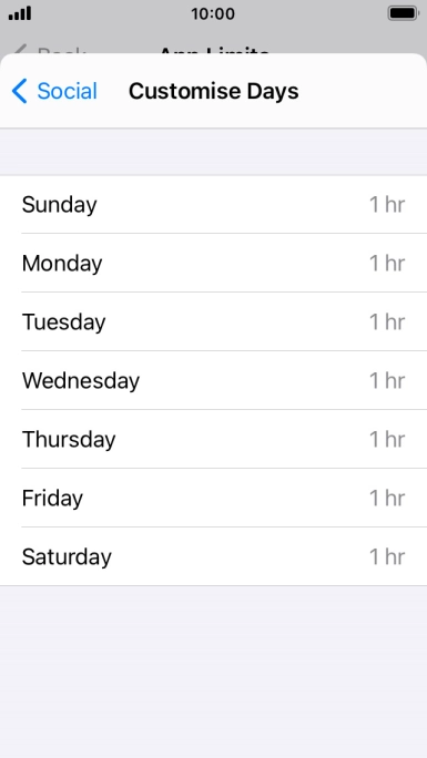 Press the required days.