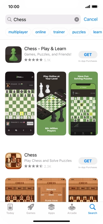 Press the required app.