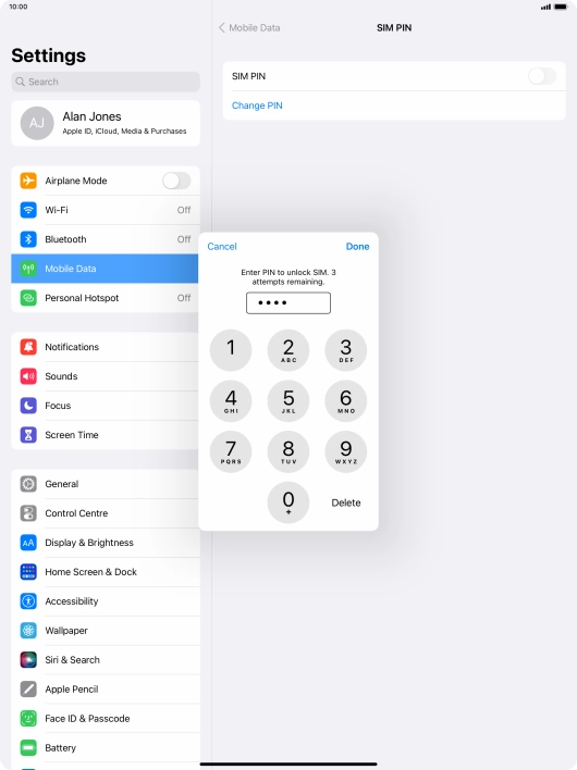 Key in your PIN and press Done.
