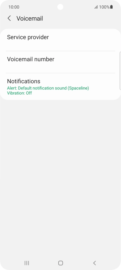 Press Voicemail number.