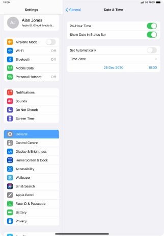 Press the indicator next to 