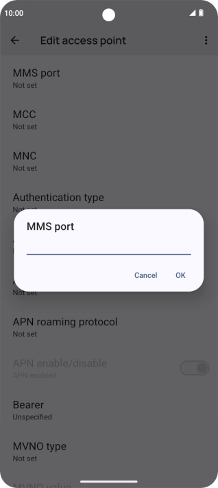 Key in 8080 and press OK.