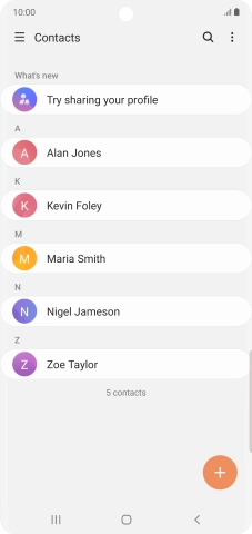 Press the required contact.