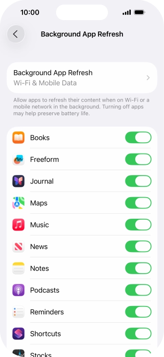 Press Background App Refresh.