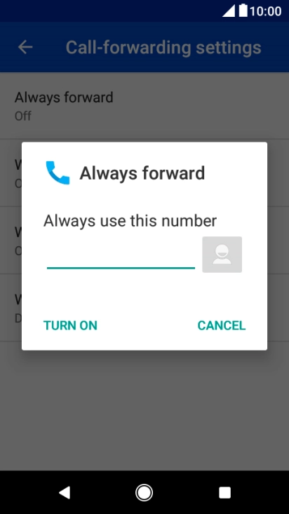 Key in +61414121121 and press TURN ON.
