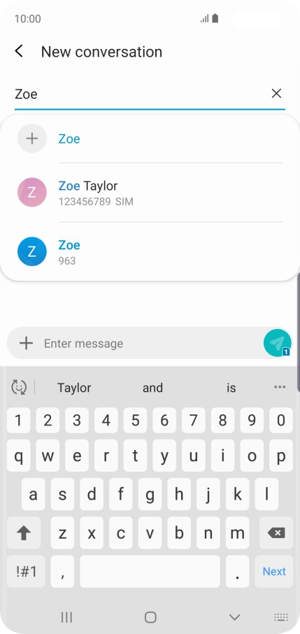 Press the required contact.