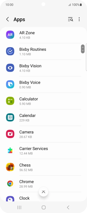 Press the required app.